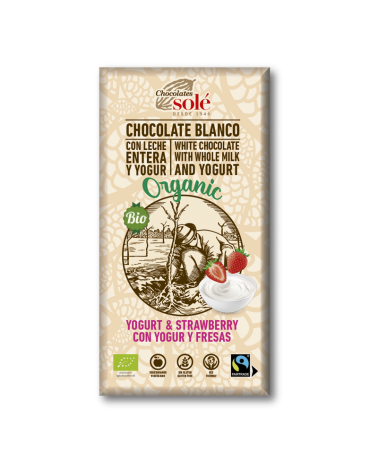Chocolate Branco C/ Yogurt e Morango Bio 100 Grs Solé