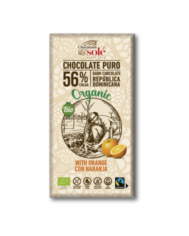 Chocolate Negro 56% Com Laranja Bio 100 Grs Solé