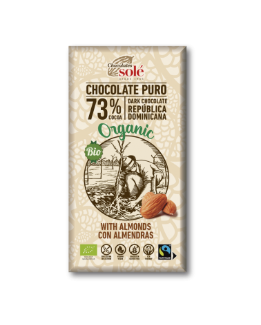 Chocolate Negro 73% Com Amêndoas Bio 150 Grs Solé