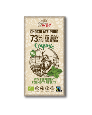 Chocolate Negro 73% Com Menta Bio 100 Grs Solé