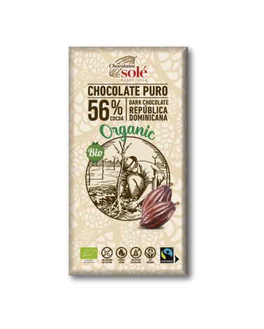 Chocolate Negro 56% Bio 100 Grs Solé