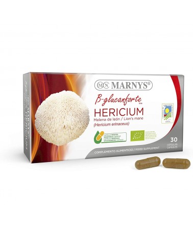 Cogumelo Hericium Bio (Melena De León) 30 Cápsulas Vegetais (400 Mg.) Marnys