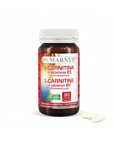 L-Carnitina + Vitamina B5 90 Cápsulas Vegetais Marnys