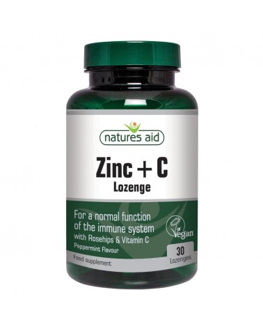 Zinco + Vitamina C + Roseira Brava 30 Lozangolos Natures Aid