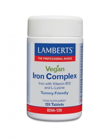 Iron Complex Vegan (Complexo De Ferro) 120 Comprimidos Lamberts