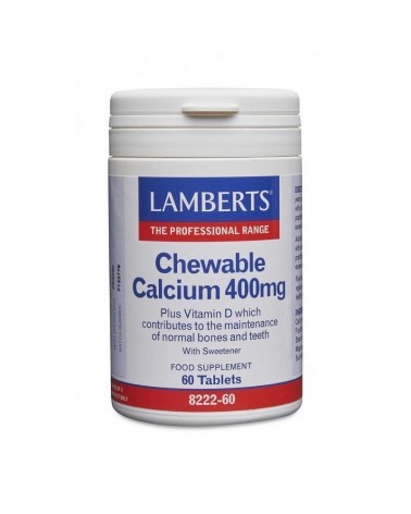 Cálcio Mastigável + Vit. D E Fos 400 Mg. 60 Comprimidos Lamberts