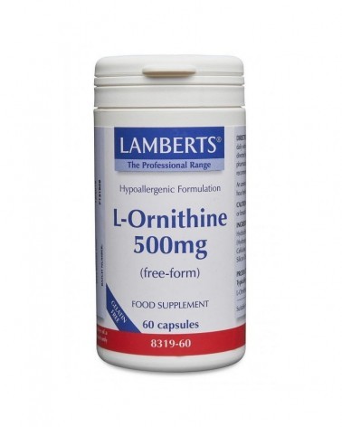 L-Ornitina HCL 500 Mg. 60 Cápsulas Lamberts