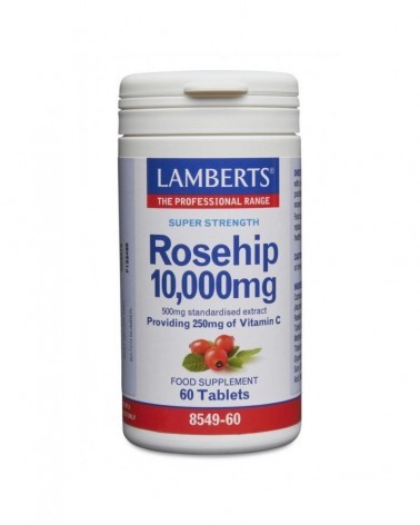 Vitamina C + Roseira Brava (Escaramujo) 10,000 Mg. 60 Comprimidos Lamberts