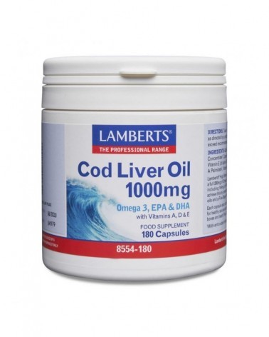 Óleo De Fígado De Bacalhau 1000 Mg. 180 Cápsulas Lamberts