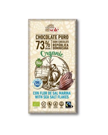 Chocolate Negro 73% C/ Flor de Sal Bio 100 Grs Solé