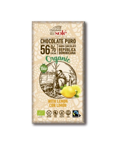 Chocolate Negro 56% Com Limão Bio 100 Grs Solé