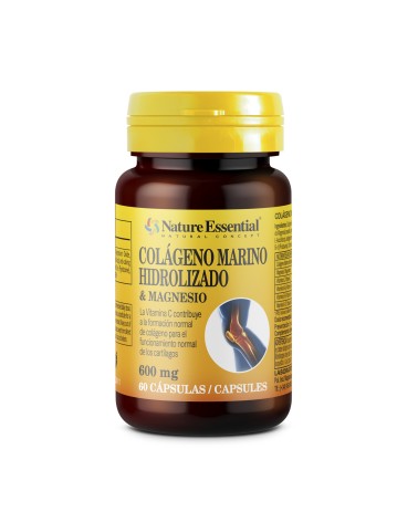 COLAGÉNIO HIDROLIZADO + MAGNÉSIO 600 MG. 60 CÁPSULAS NATURE ESSENTIAL