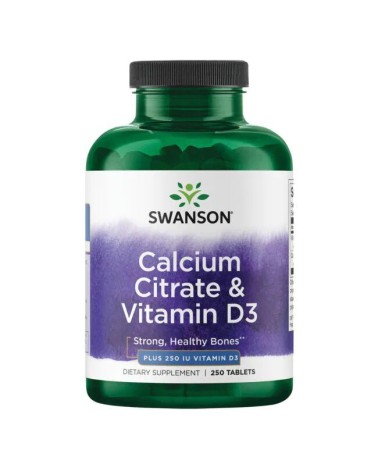 Calcium Citrate & Vitamin D3 250 Comprimidos Swanson
