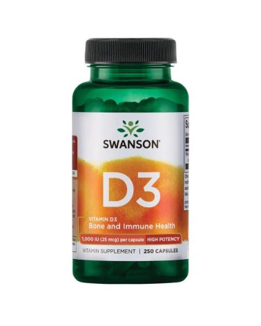 Vitamin D3 1000 IU (25 mcg) 250 Cápsulas Swanson