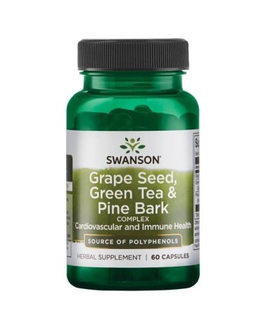 Grape Seed, Green Tea & Pine Bark 60 Cápsulas  Swanson