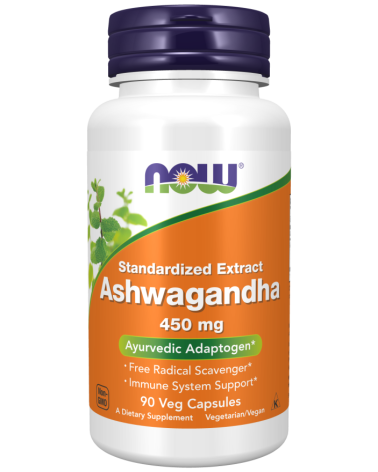 Ashwagandha 450 Mg - 90 Cápsulas Vegetais  Now