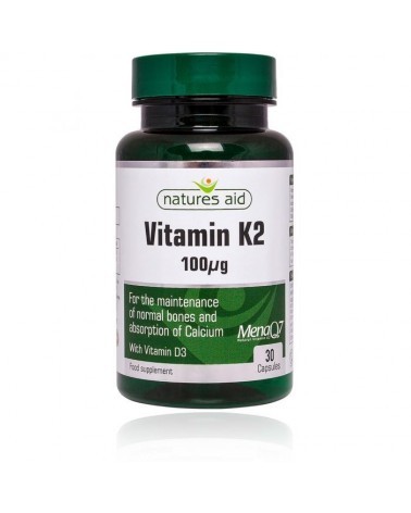 Vitamina K2 100 Mcg. (Menaq7) 30 Cápsulas Natures Aid