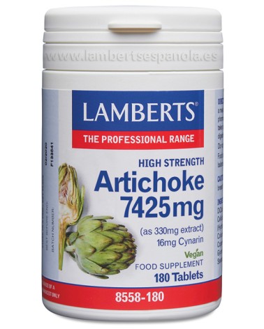 Alcachofra 7425 mg 180 Comprimidos Lamberts