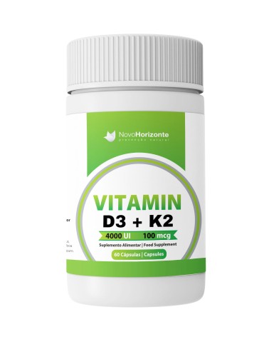 Vitamin (4000ui) + K2 (MK7) (100mcg) 60 Cápsulas Novo Horizonte