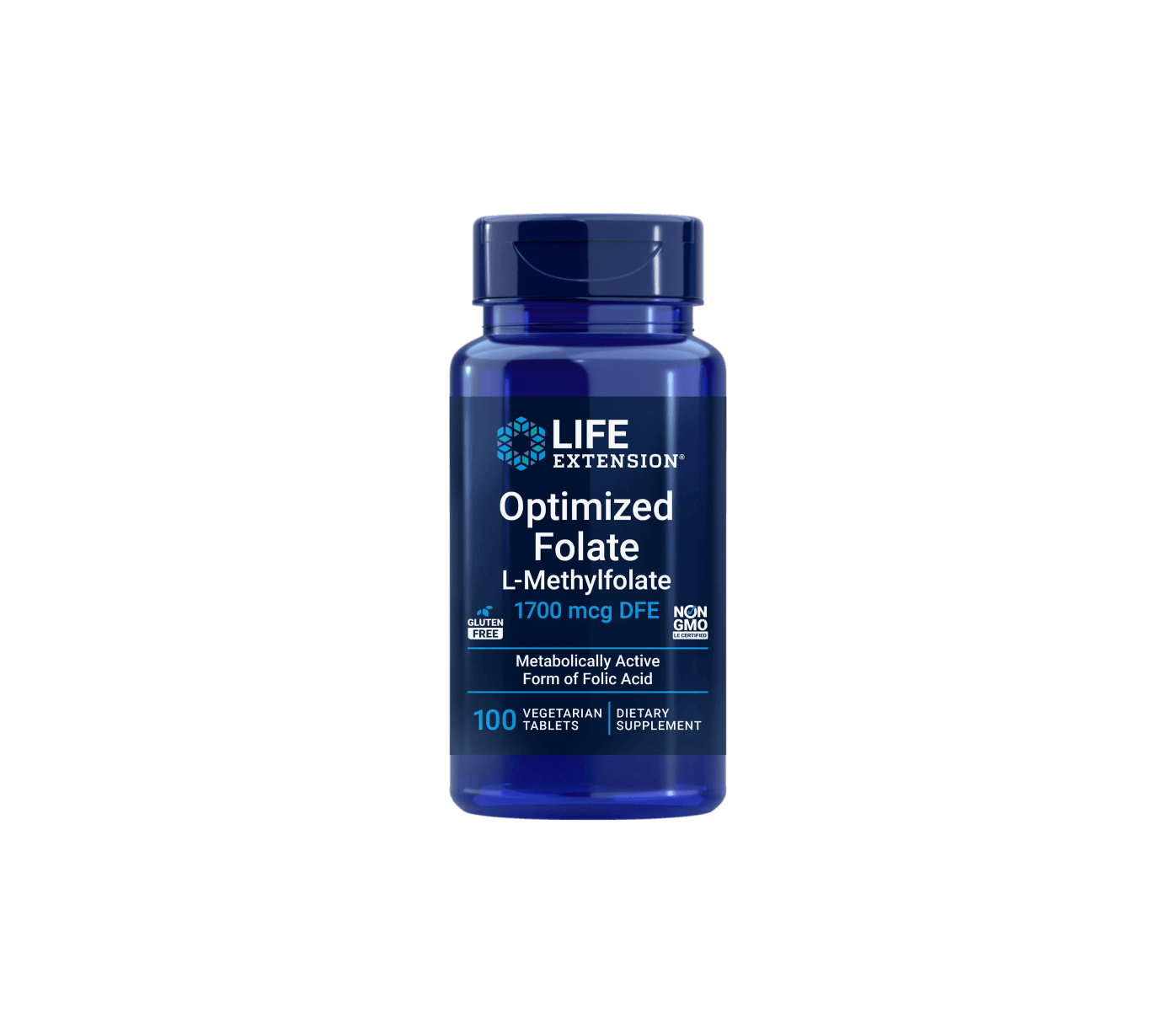Optimazed Folate L-Methylfolate 1700 Mcg DFE 100 Comprimidos Life Extension