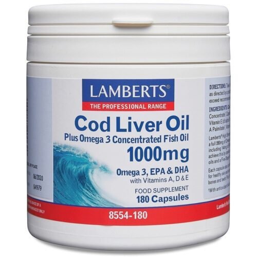 Cod Liver Oil 1000mg 180 Cápsulas Lamberts