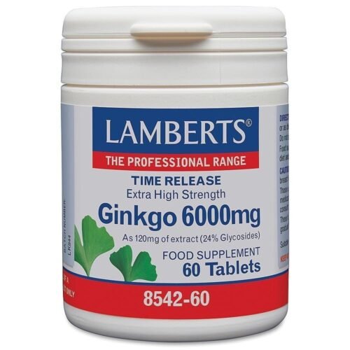 Ginkgo Biloba Extra Alta Potência 6000 Mg. 60 Comprimidos Lamberts