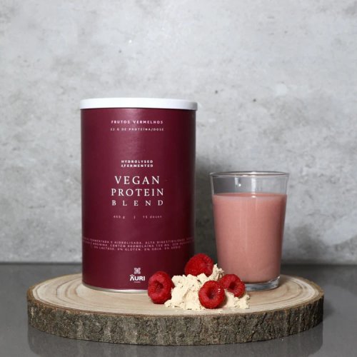 Proteína Vegetal Hidrolisada e Fermentada Frutos Vermelhos 450 G Auri Foods