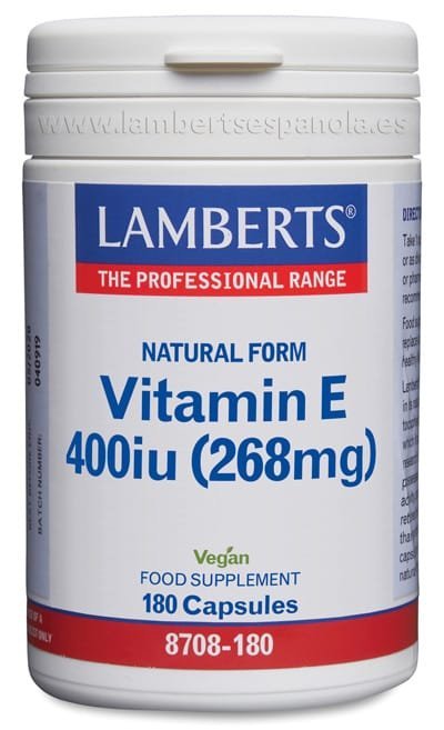 Vitamina E-Natural 400 U.I. 180 Cápsulas Lamberts