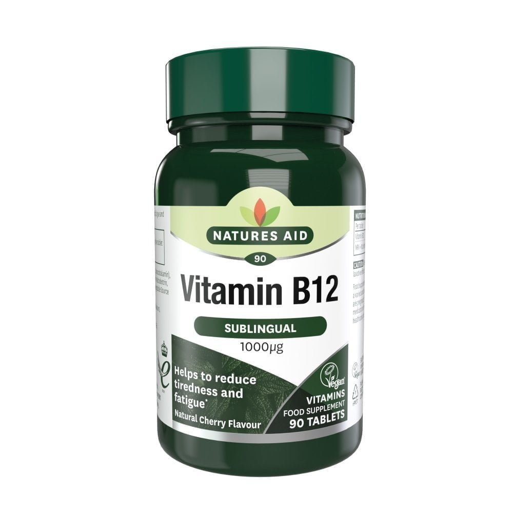 Vitamina B12 1000 Mcg. (Sublingual) 90 Comprimidos Sublinguais Natures Aid