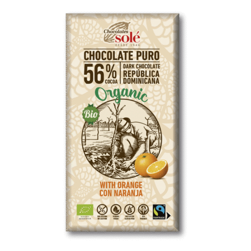 Chocolate Negro 56% Com Laranja Bio 100 Grs Solé