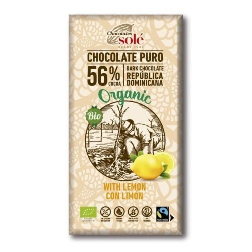 Chocolate Negro 56% Com Limão Bio 100 Grs Solé