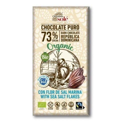 Chocolate Negro 73% Com Flor do Sal Bio 100 Grs Solé