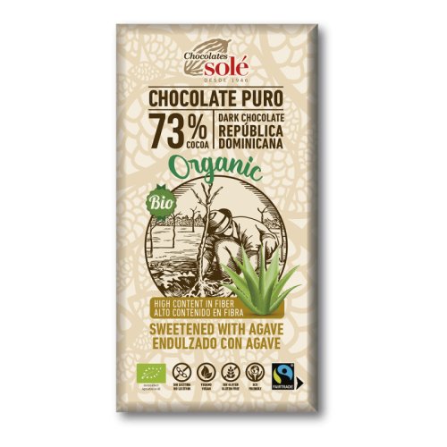Chocolate Negro 73% Com Agave Bio 100 Grs Solé
