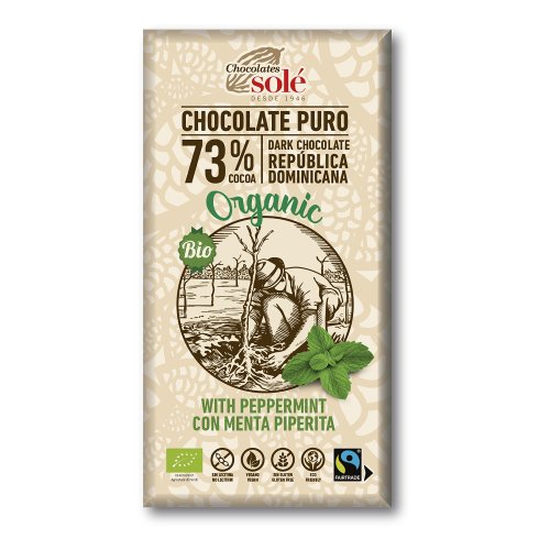 Chocolate Negro 73% Com Menta Bio 100 Grs Solé