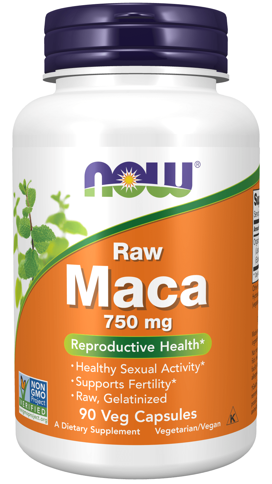 Maca 750 mg Raw 90 Cápsulas Vegetais Now