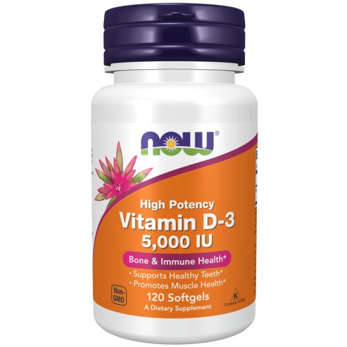 Vitamin D-3 5000 IU 120 Softgels Now