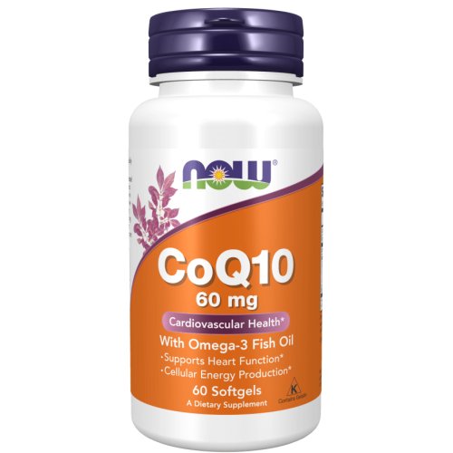 CoQ10 60 mg with Omega-3 Fish Oil 60 Softgels Now