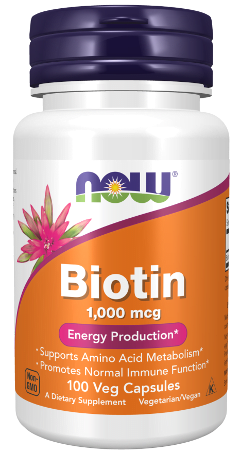 Biotin 1000 mcg 100 Veg Capsules Now