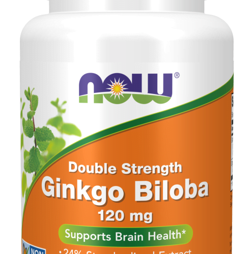 Ginkgo Biloba, Double Strength 120 mg 50 Veg Capsules Now