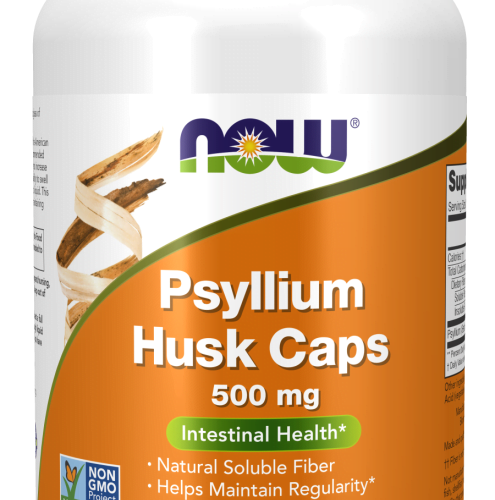 Psyllium Husk Caps 500 mg 200 Veg Capsules Now