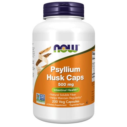 Psyllium Husk Caps 500 mg 200 Veg Capsules Now