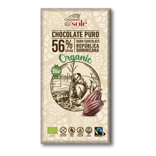 Chocolate Negro 56% Cacau Bio 100 Grs Solé