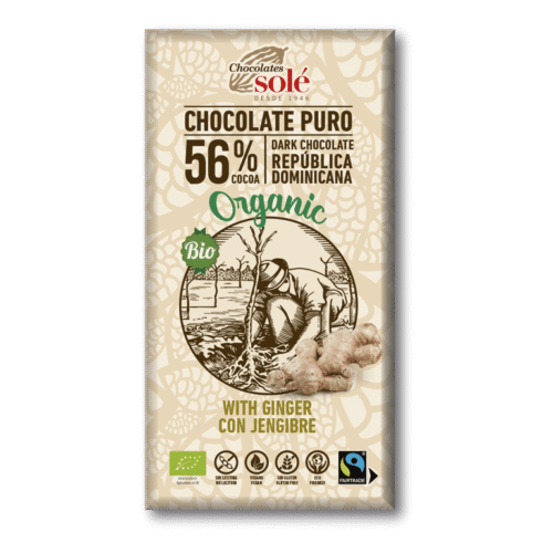 Chocolate Negro 56% Gengibre Bio 100 Grs Solé
