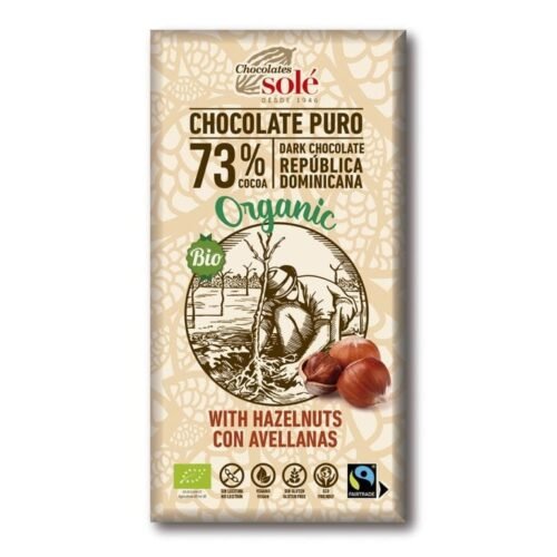 Chocolate Negro 73% Com Avelãs Bio 150 Grs Solé