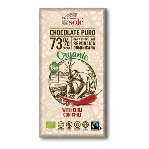 Chocolate Negro 73% Com Chili Bio 100 Grs Solé