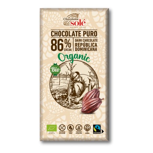 Chocolate Negro 86% Cacau Bio 100 Grs Solé