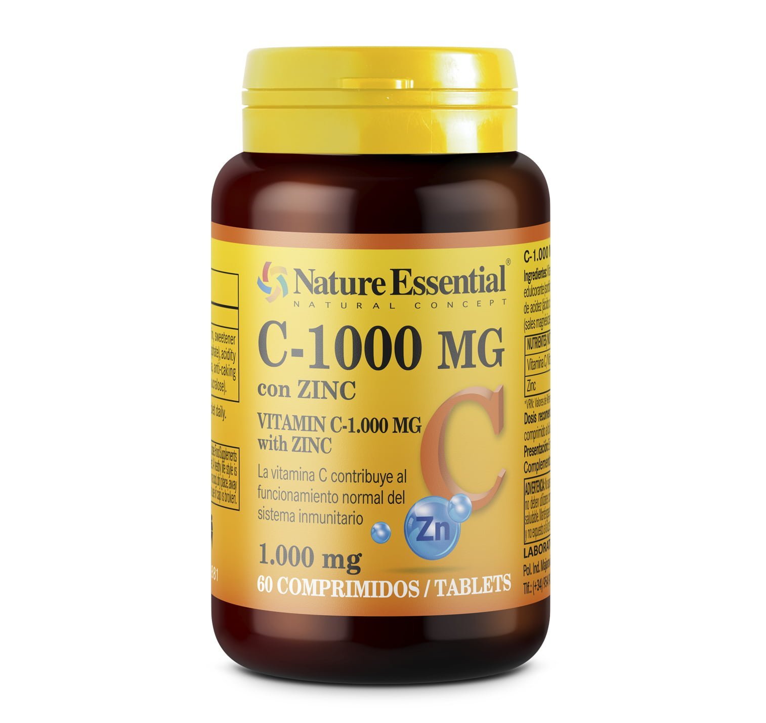Vitamina C 1000 Mg+ Zinco 10 Mg 60 Comprimidos Nature essential