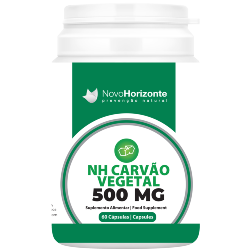 NH Carvão Vegetal 500 Mg 60 Cápsulas Novo Horizonte
