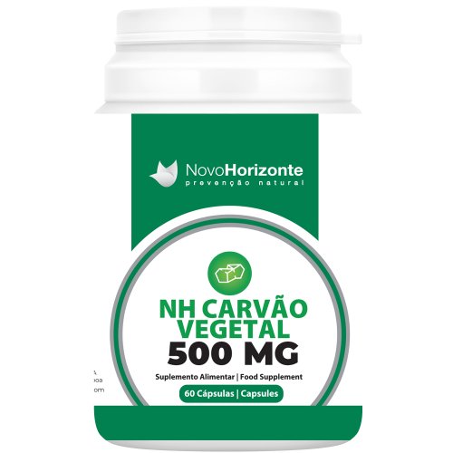 NH Carvão Vegetal 500 Mg 60 Cápsulas Novo Horizonte