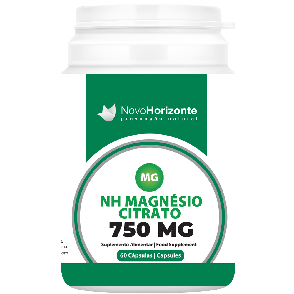 NH Magnésio Citrato 750 Mg 60 Cápsulas Novo Horizonte